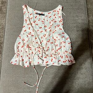 Zara white satiny tank